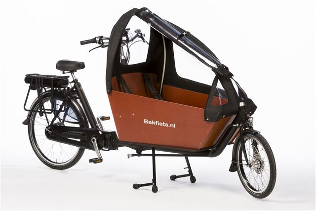 Tent Cargobike Short All-Open Mat Zwart
